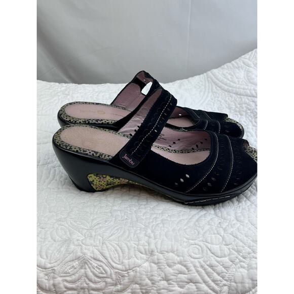 Jambu Women's Black Suede Slip-On Summer Vacation Wedge Shoes Size 11 - Picture 9 of 11